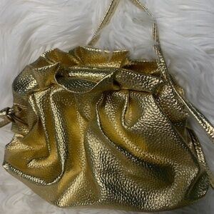 Gold foil cross body bag